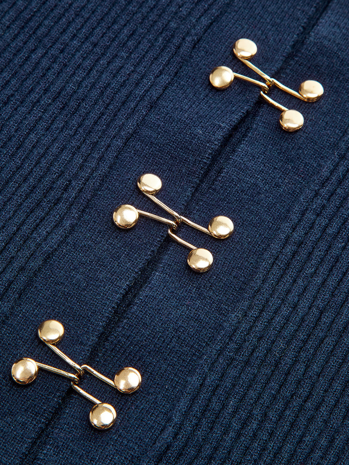 Hook-and-Eye Deep V-Neck Cardigan