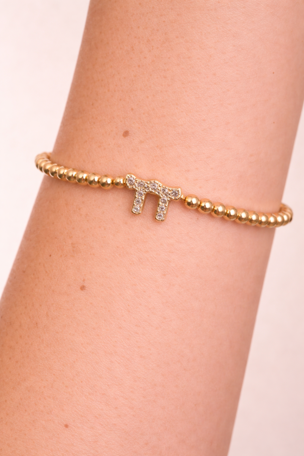 Chai Cz Ball Bracelet