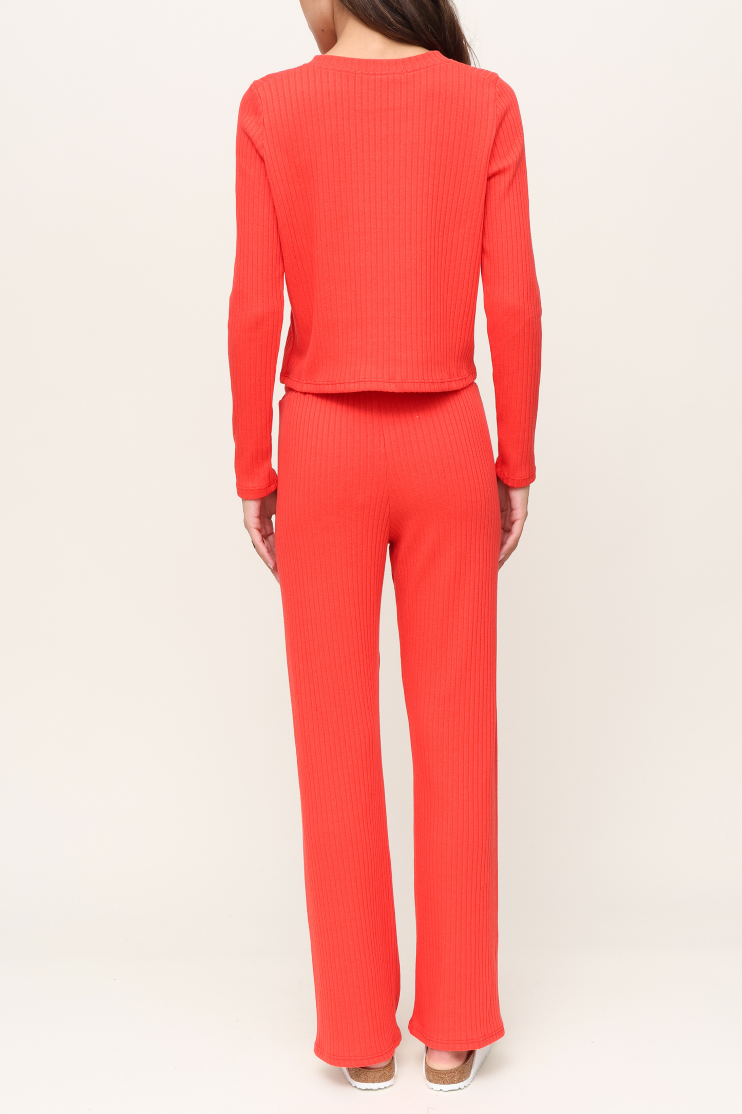 Lazy Day Rib Wide Leg Pant