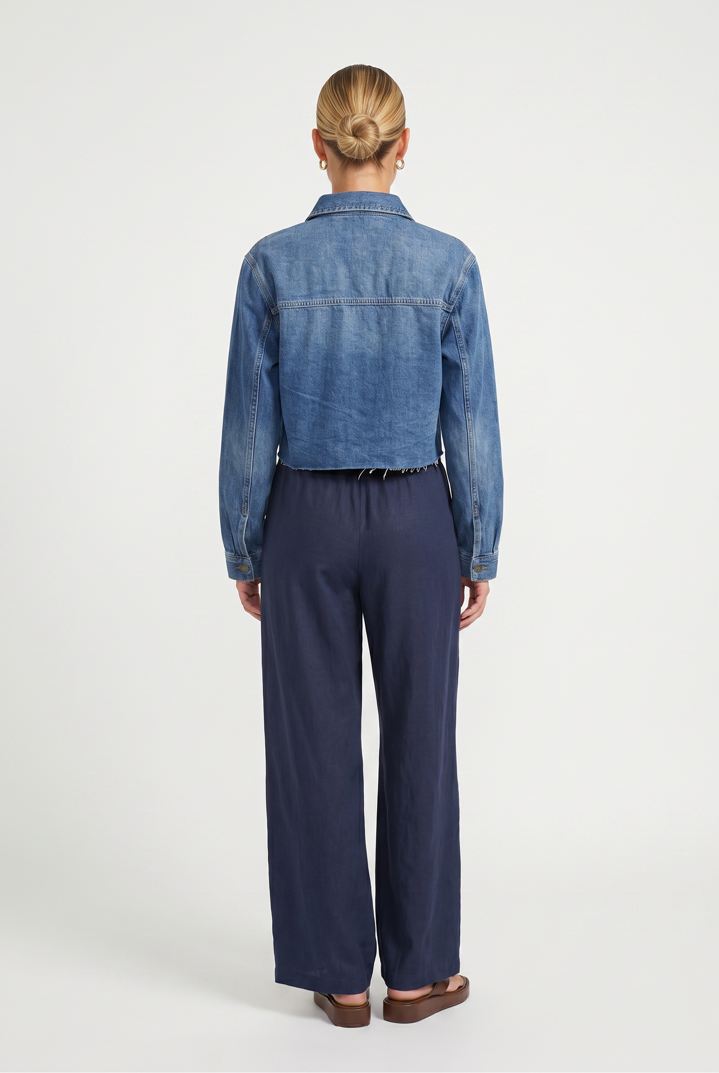 Medium Wash Denim Button Front