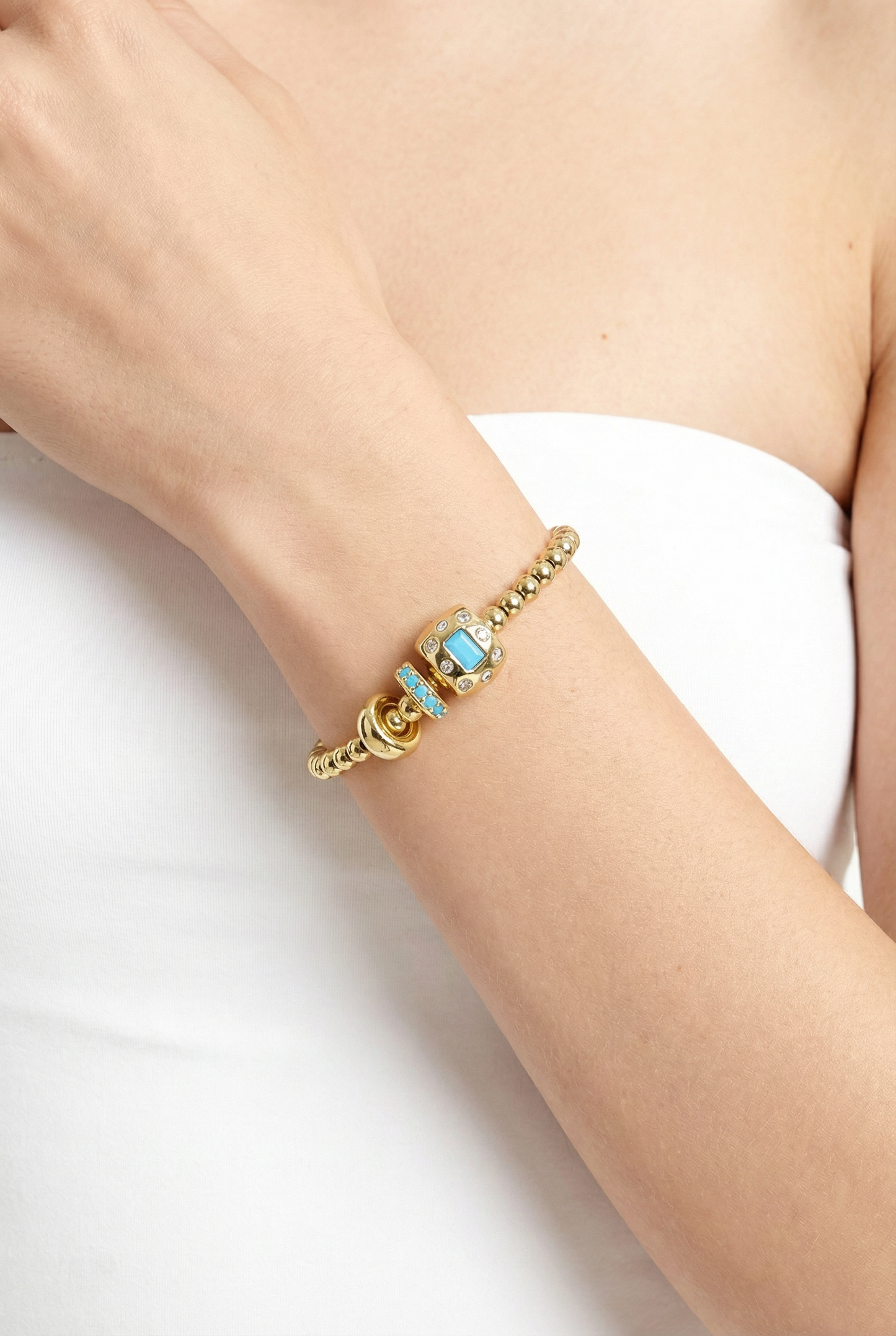 Roe Rondelle Ball Bracelet