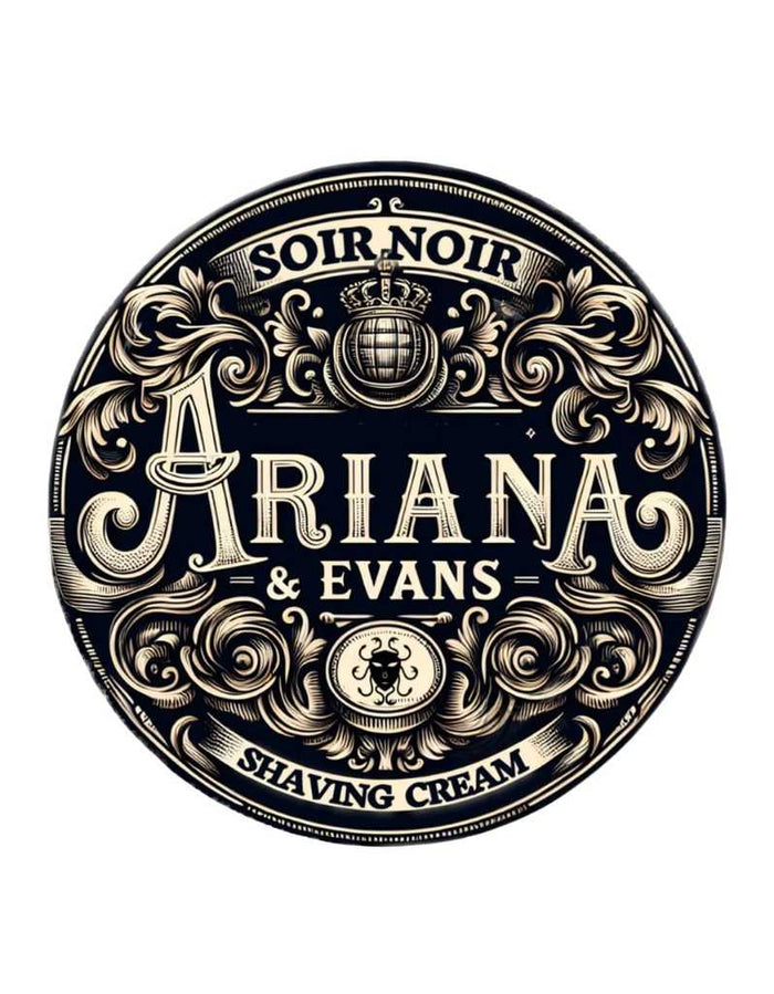 Soir Noir Shaving Cream label by Ariana & Evans