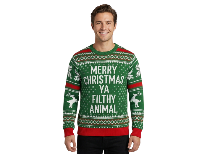 Filthy Animal Adult Unisex Green Ugly Christmas Sweater
