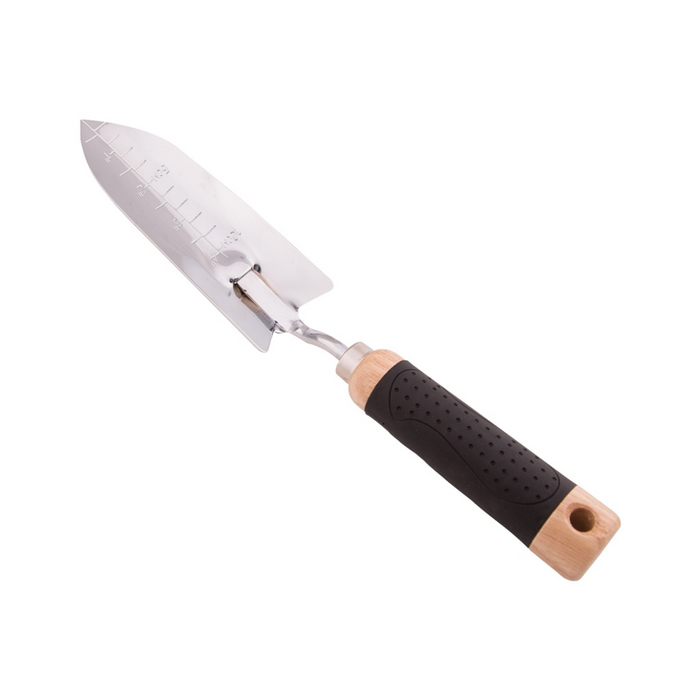 Garden Transplanting Trowel with Soft Grip Wood Handle - Pittsboro Feed
