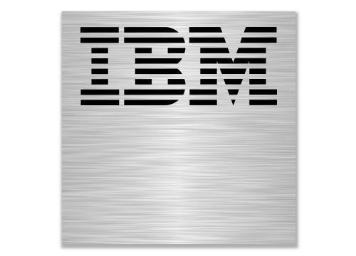 IBM Model F 0.94"x0.94" Brushed Silver Effect Flat Logo Sticker