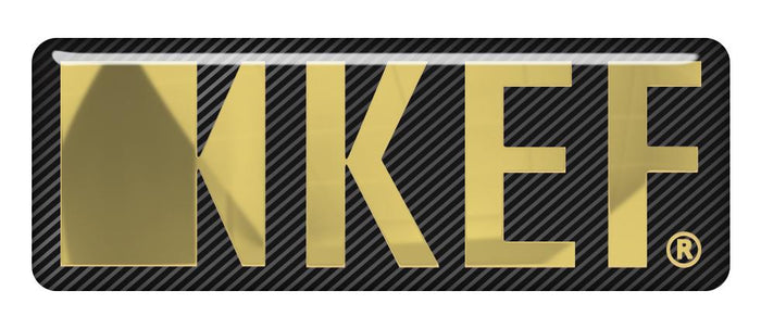 KEF 2.75"x1" Chrome Effect Domed Case Badge / Sticker Logo