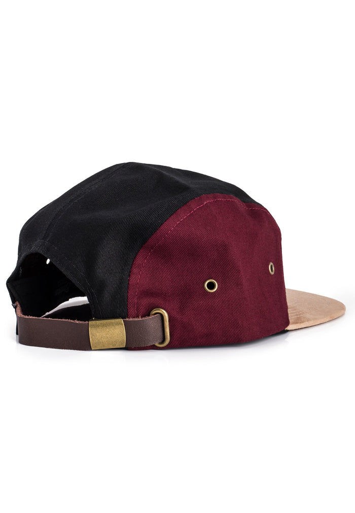 Blackskies-Port-Elizabeth-5-Panel-Hat-Maroon-Black-Suede-Back