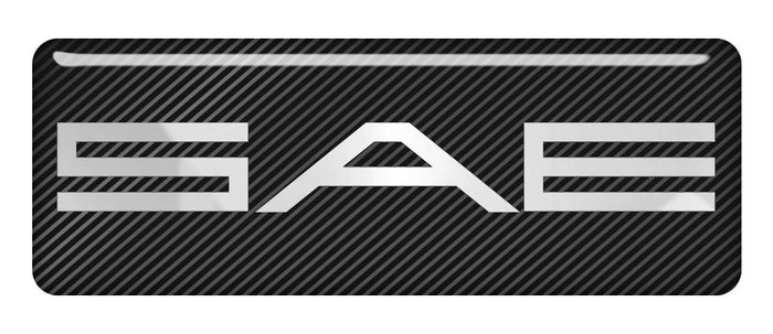 SAE Scientific Audio Electronics 2.75"x1" Chrome Effect Domed Case Badge / Sticker Logo