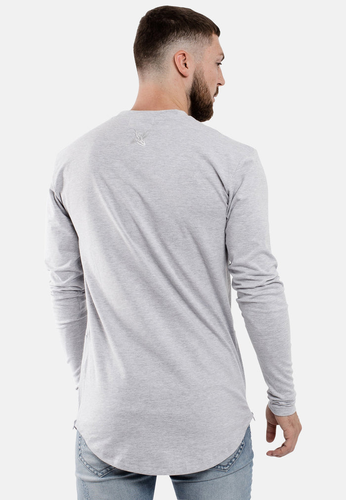 Oversize-Side-Zip-Longline-Longsleeve-T-Shirt-Ashgrey-Back