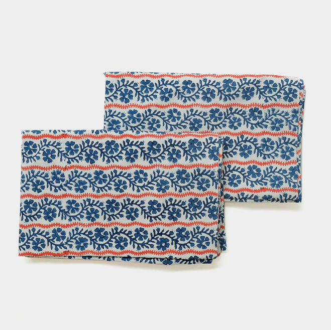 Vipin Cotton Pillowcases in Indigo: Set of 2 - Collyer's Mansion