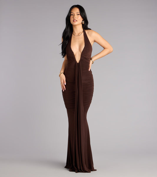 Allyssa Halter Sash Mermaid Formal Dress