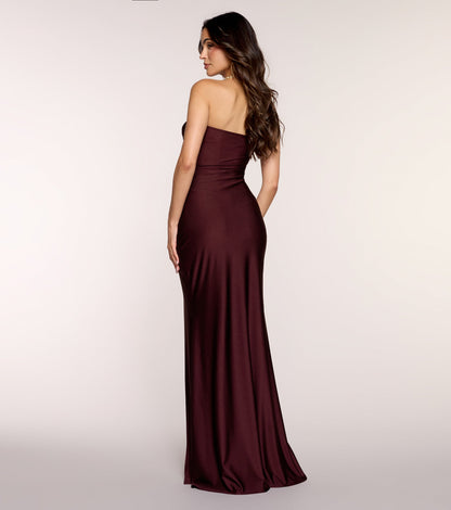 Cheryl Strapless Slit Mermaid Formal Dress