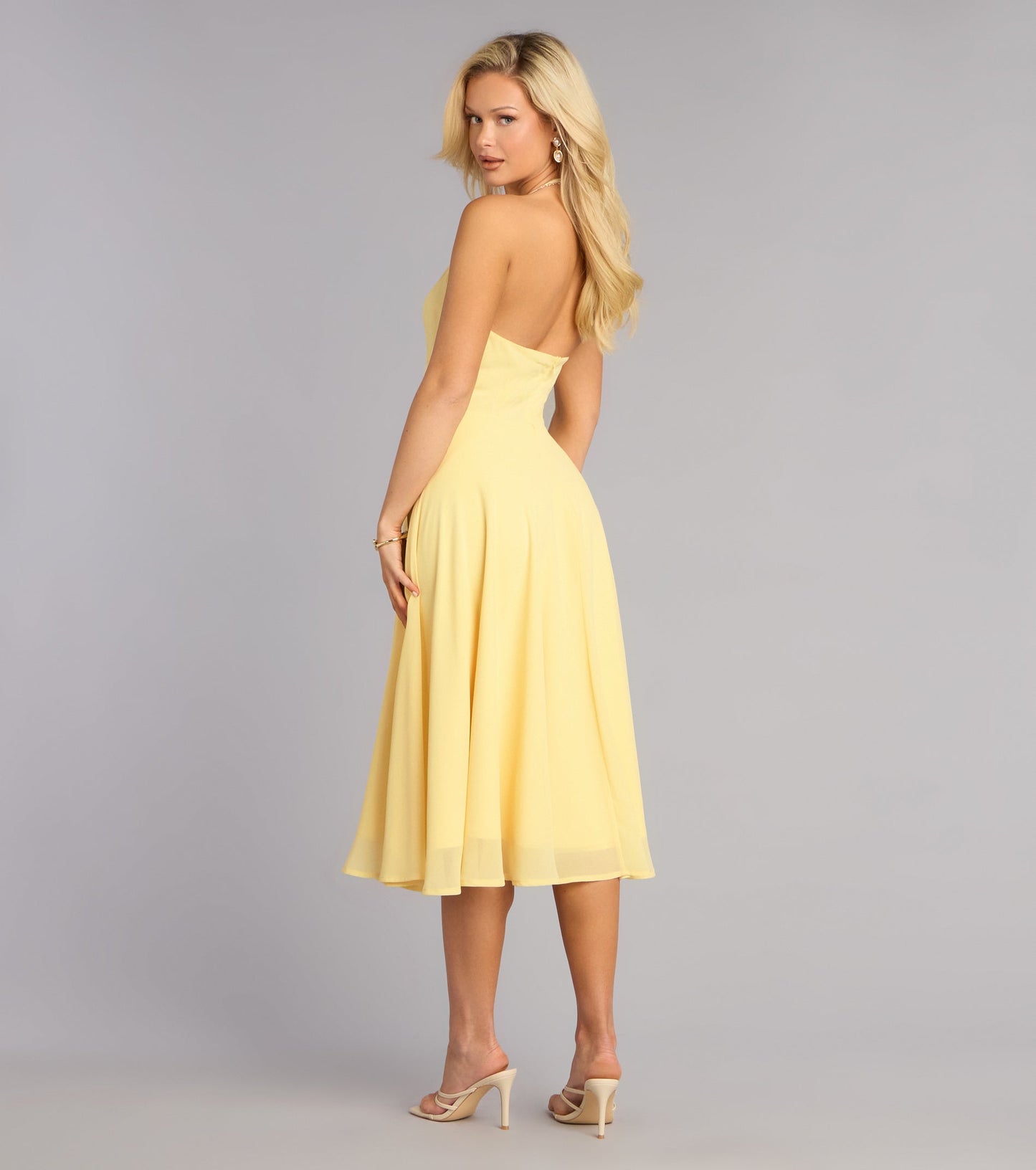 Effortless Grace Chiffon Midi Dress