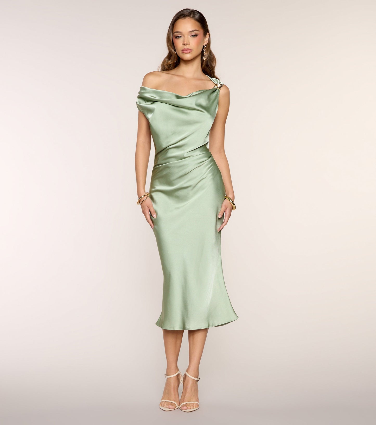 Candlelit Plans Satin Midi Dress