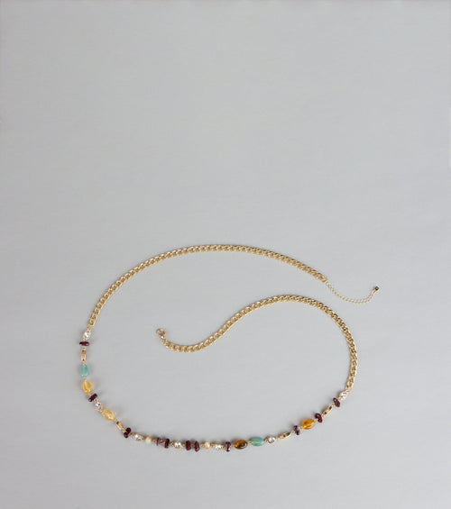 New Obsession Beaded Stone Chain Belt