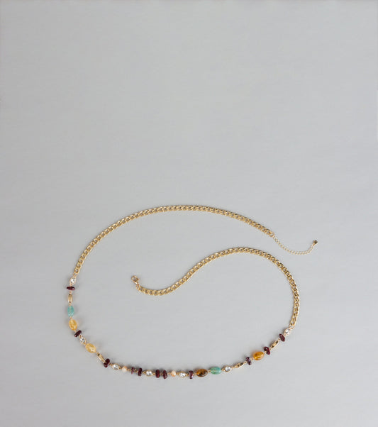 New Obsession Beaded Stone Chain Belt
