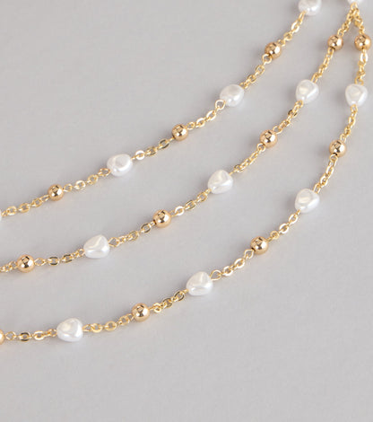 Delicate Glow Pearl Chain Belt