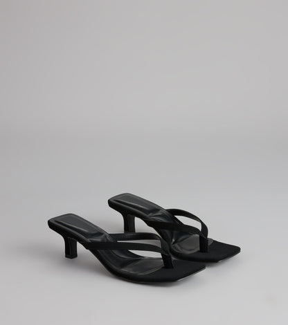 Feeling Chic Thong Square Toe Heels