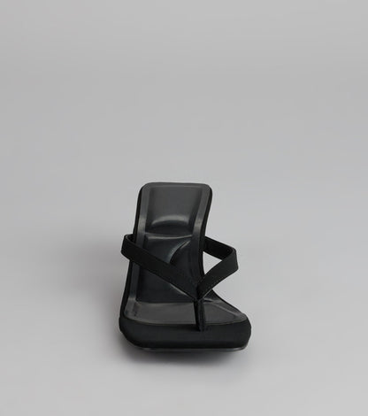 Feeling Chic Thong Square Toe Heels
