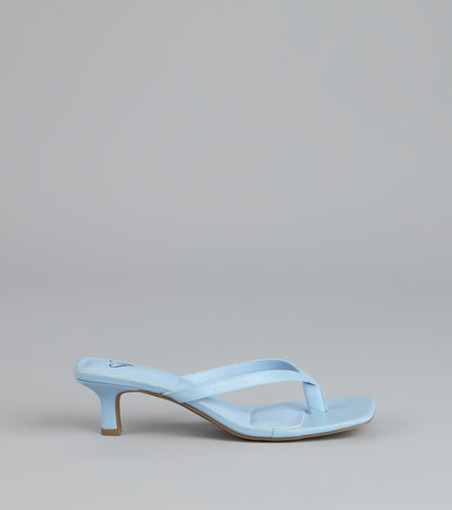 Feeling Chic Thong Square Toe Heels