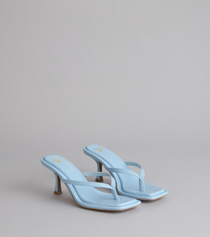 Chic Step Thong Kitten Heel Sandals