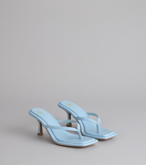 Chic Step Thong Kitten Heel Sandals