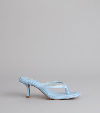 Chic Step Thong Kitten Heel Sandals