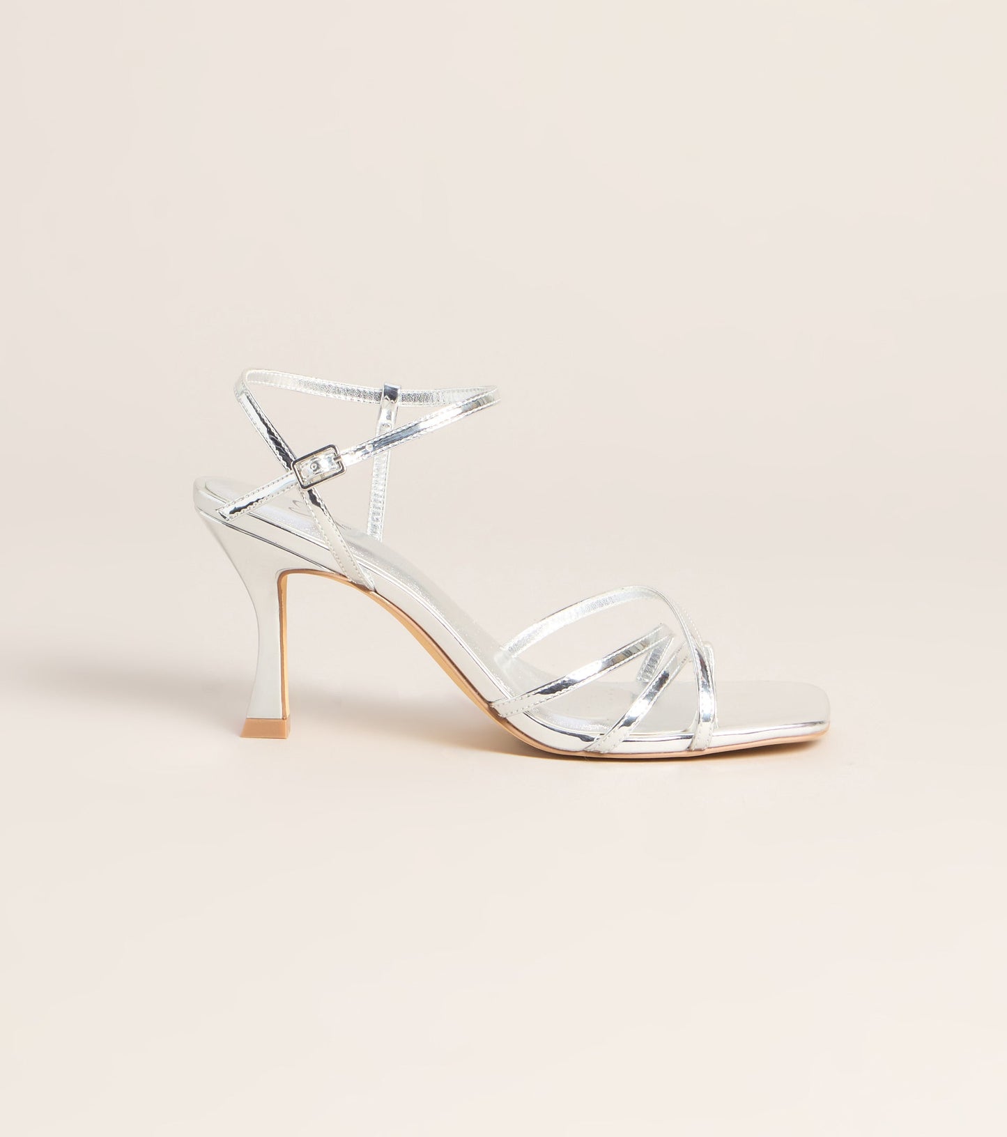 Shine Hour Metallic Strappy Stiletto Heels