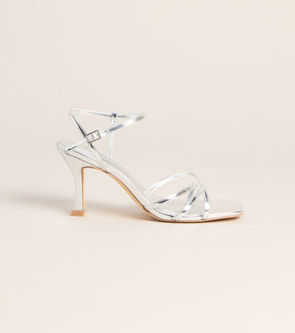 Shine Hour Metallic Strappy Stiletto Heels