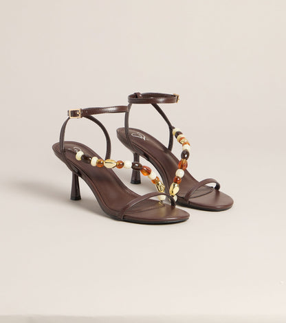 Vacation Glow Beaded Stiletto Heel Sandals