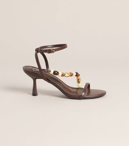 Vacation Glow Beaded Stiletto Heel Sandals