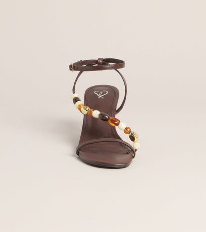 Vacation Glow Beaded Stiletto Heel Sandals