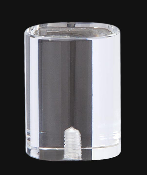 1-7/8" Tall Clear Acrylic Oval Drum Lamp Finial 1/4-27F Tap (11387)