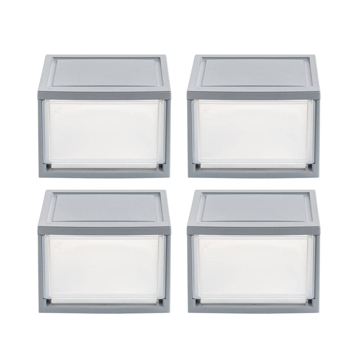 11.88" W Gray Stackble Storage Drawer, Pack of 4 - IRIS USA, Inc.