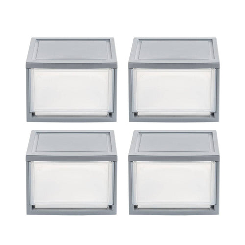 11.88" W Gray Stackble Storage Drawer, Pack of 4 - IRIS USA, Inc.