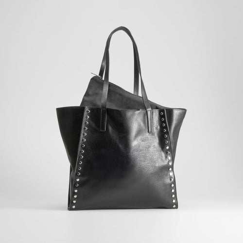 Bolso shopper negro con remaches PICCOLA PIU