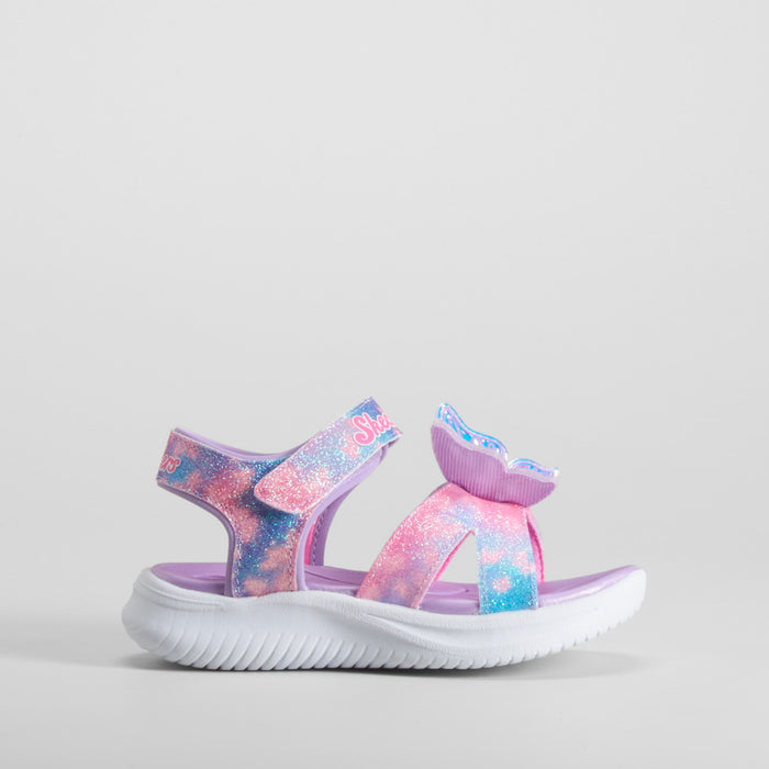 Sandalia deportiva mariposa rosa y lila SKECHERS