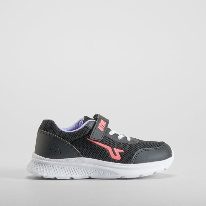 Deportiva walking negro y rosa UTWO