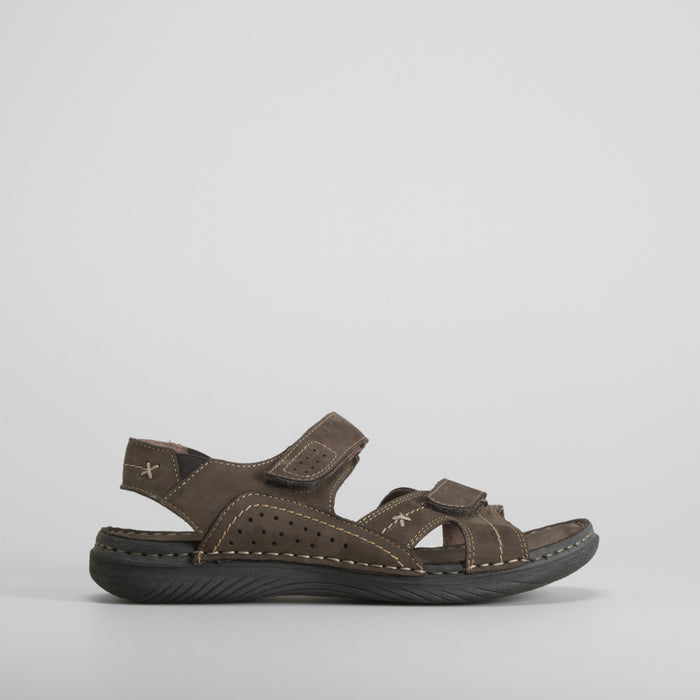 Sandalia deportiva de piel marrón WALK & FLY