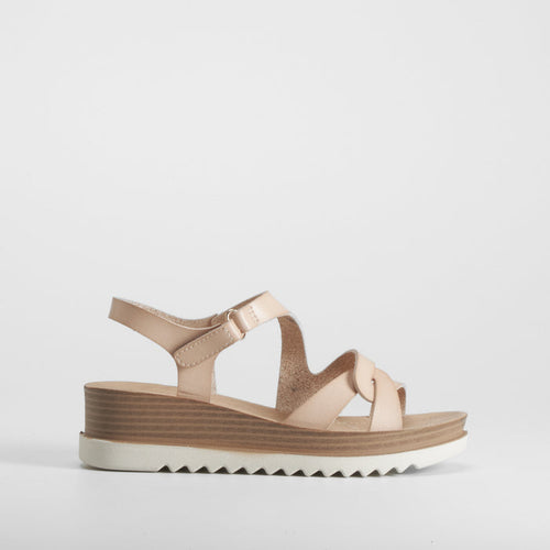 Sandalia de cuña beige SENDA ROAD