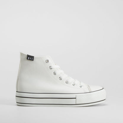 Zapatilla alta plataforma blanca NYC