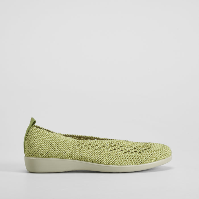 Bailarina confort textil trenzada verde COMFEET