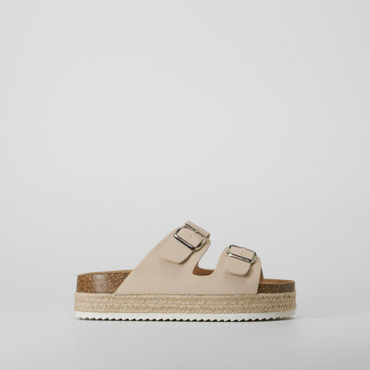 Sandalia bio plataforma hebillas beige OH GIRL!