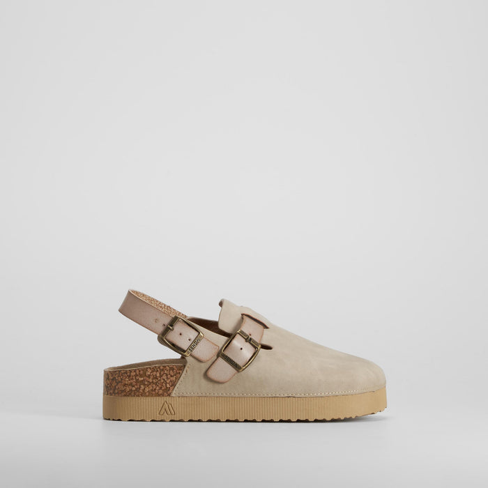 Zueco bio doble hebilla beige SENDA ROAD