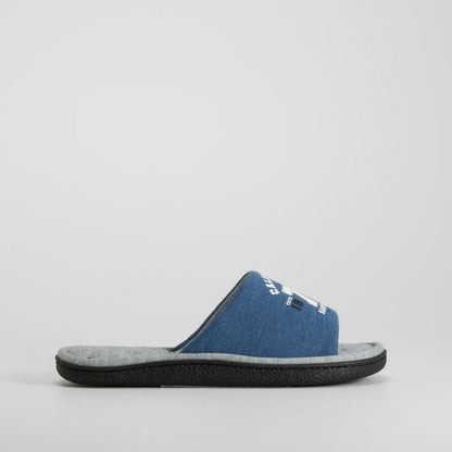 Zapatilla de casa abierta acolchada azul OLYNE