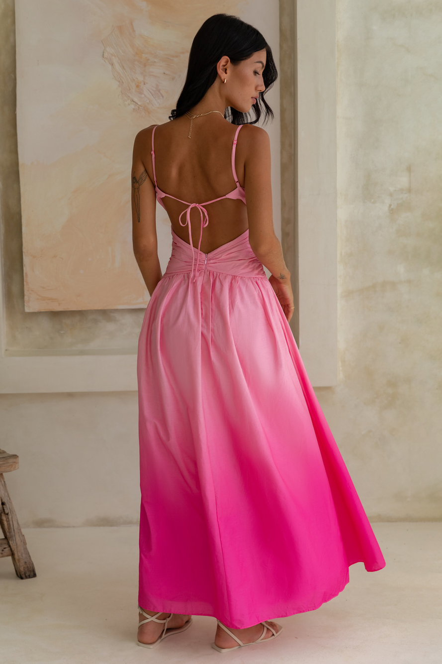 Caramel Latte Maxi Dress Pink