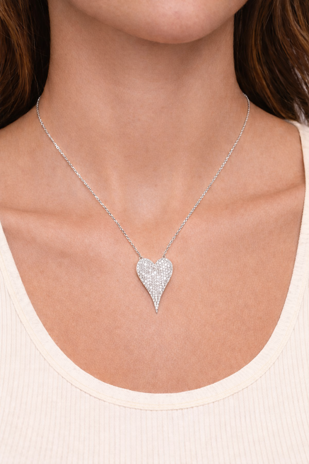 Adore Large Cz Heart Necklace
