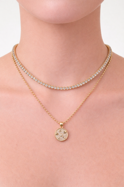 Anouk Round Pendant On 18" Chain