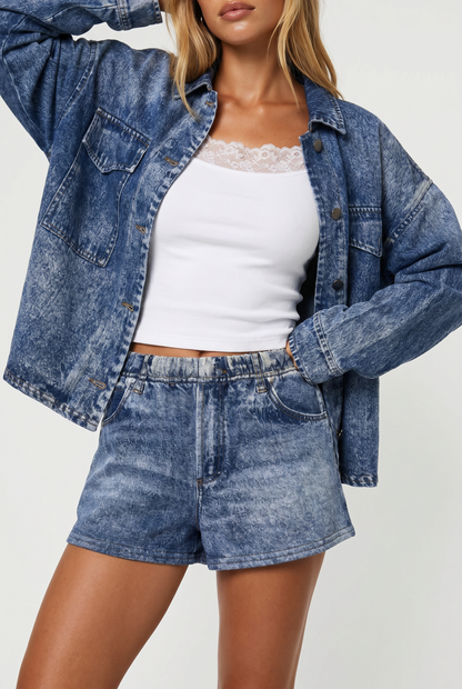 Arcadia Printed Denim Jacket