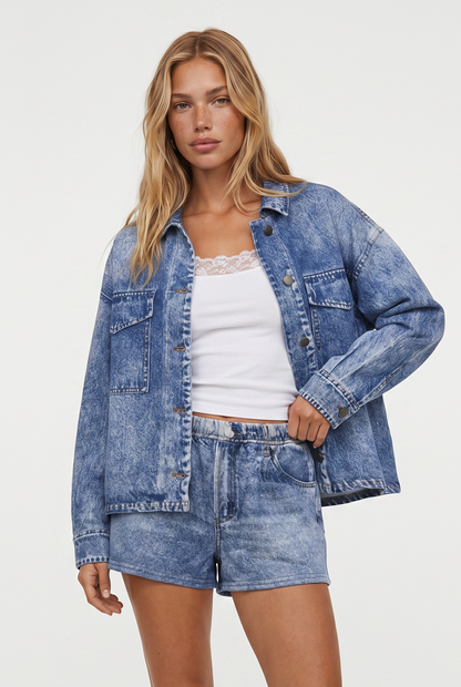 Arcadia Printed Denim Jacket